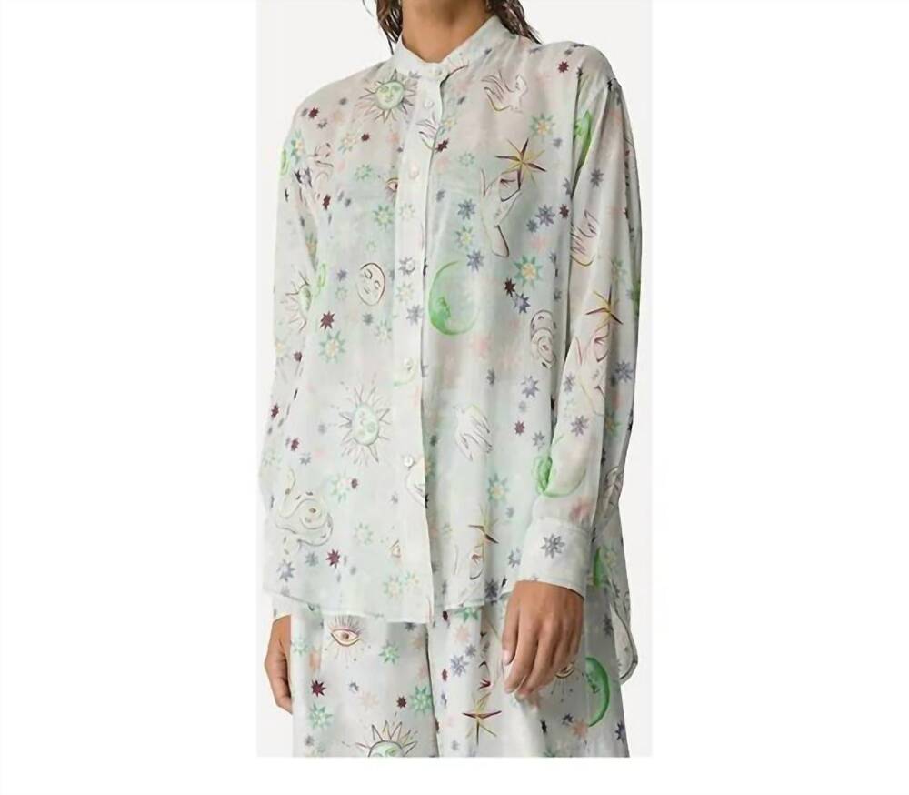 NEW FORTE FORTE love alchemy print voile oversized shirt in multi